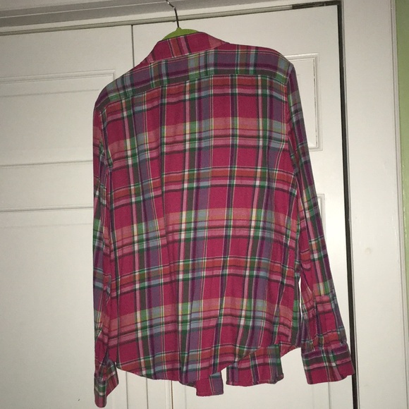 Chaps top button front pink plaid lightweight XL - Picture 4 of 4